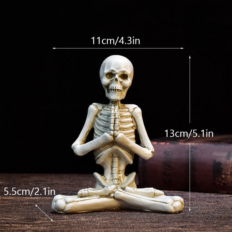 Halloween Deko Skelett Yoga Figuren – Lustige Gruseldeko für Partys & Zuhause