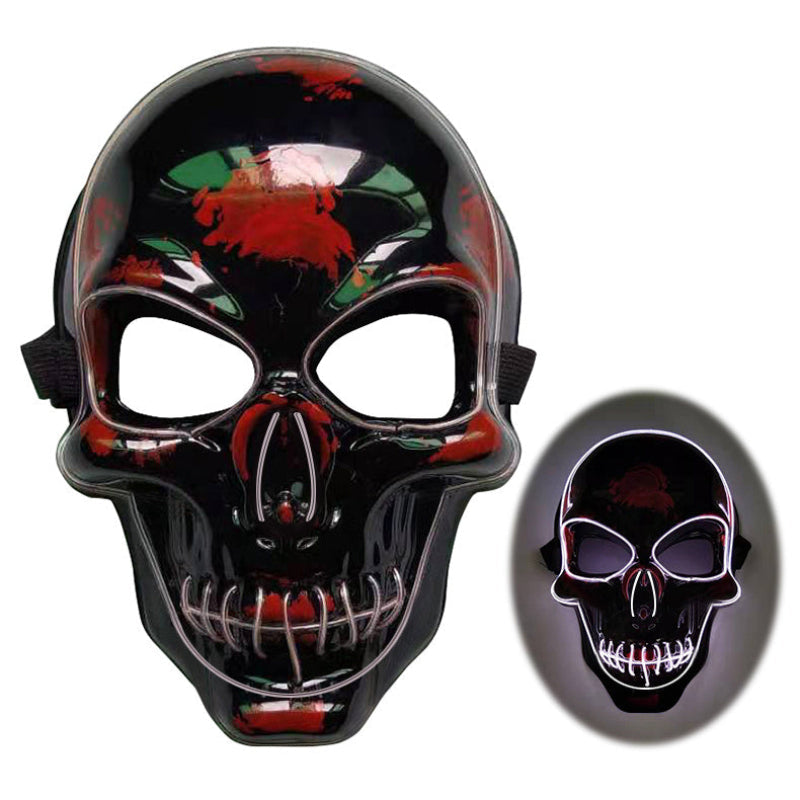 Halloween LED Leuchtende Totenkopfmaske für Erwachsene – Gruselige Party- & Kostüm-Maske