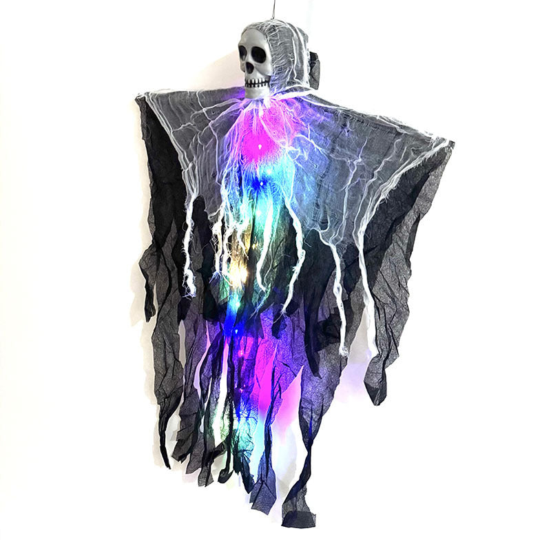 Halloween Hängender Geist mit LED-Lichtern – Gruselige Dekoration für Halloween-Partys & Außenbereich