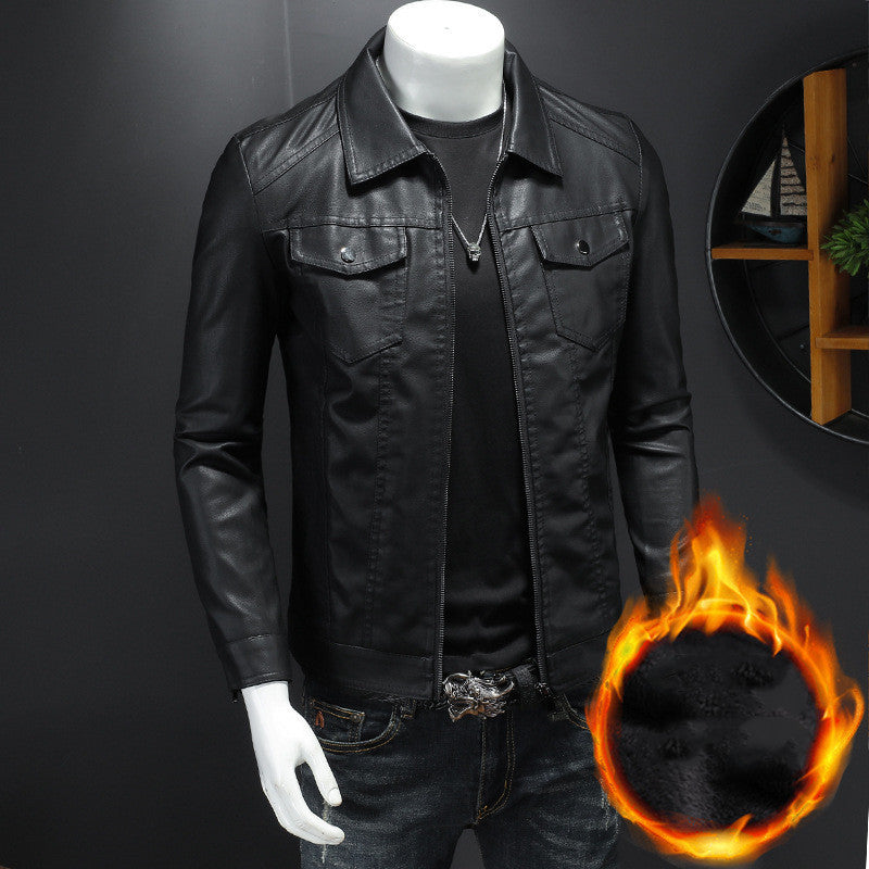 Anthony – Schlanke Herren-Bikerjacke in Einfarbigem Design