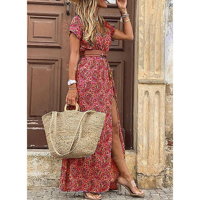 Carol – V-Ausschnitt floral Kleid für Damen