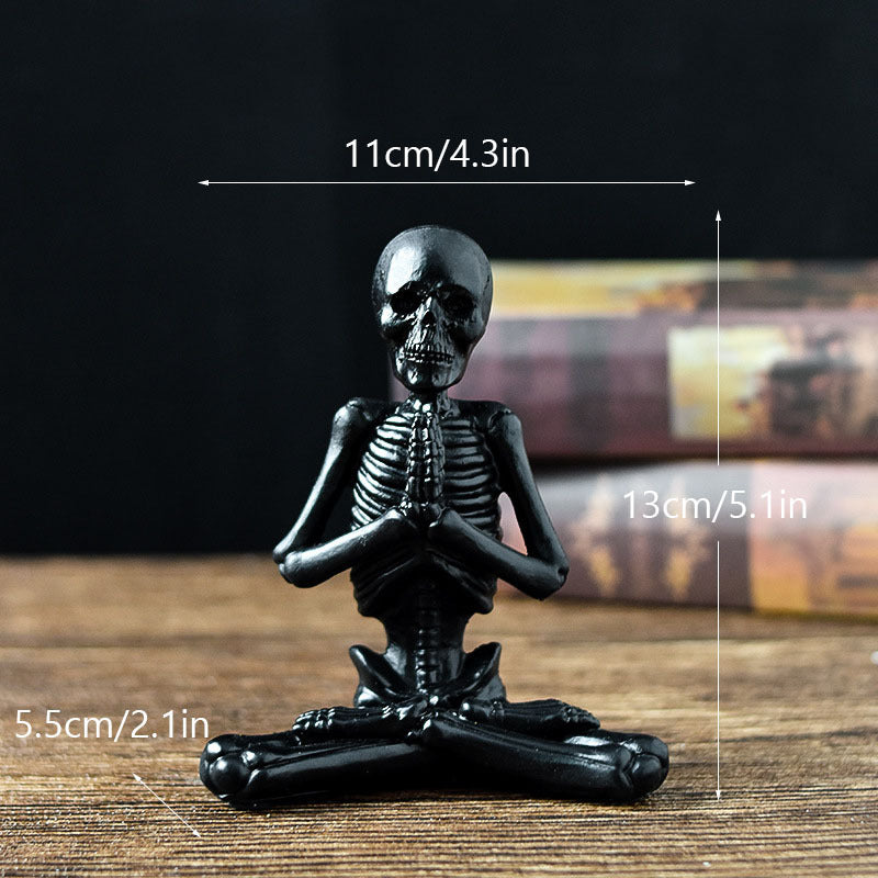 Halloween Deko Skelett Yoga Figuren – Lustige Gruseldeko für Partys & Zuhause