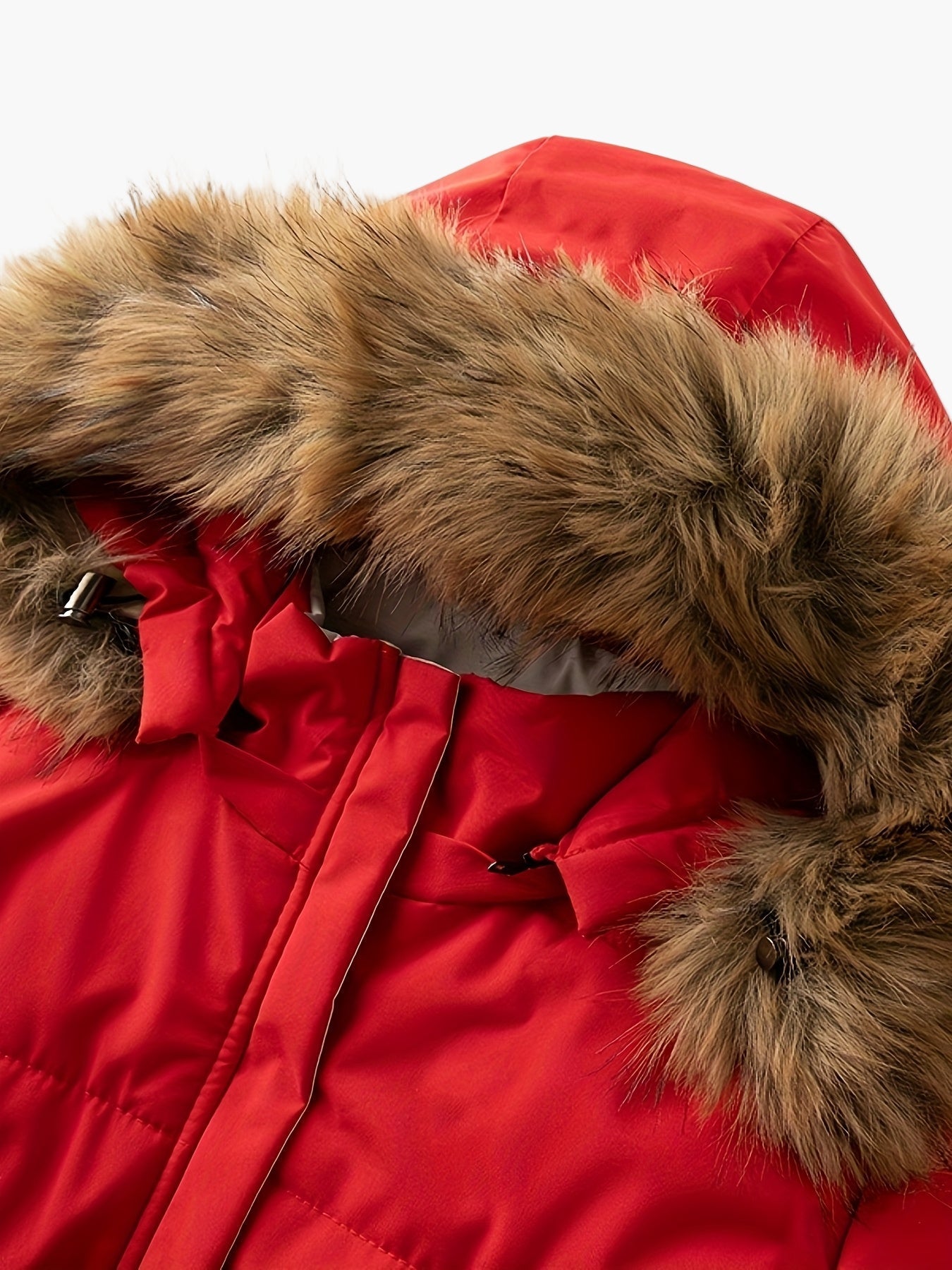 Damen Winterparka mit Kapuze und Kunstpelz – Modische warme Jacke für kalte Tage
