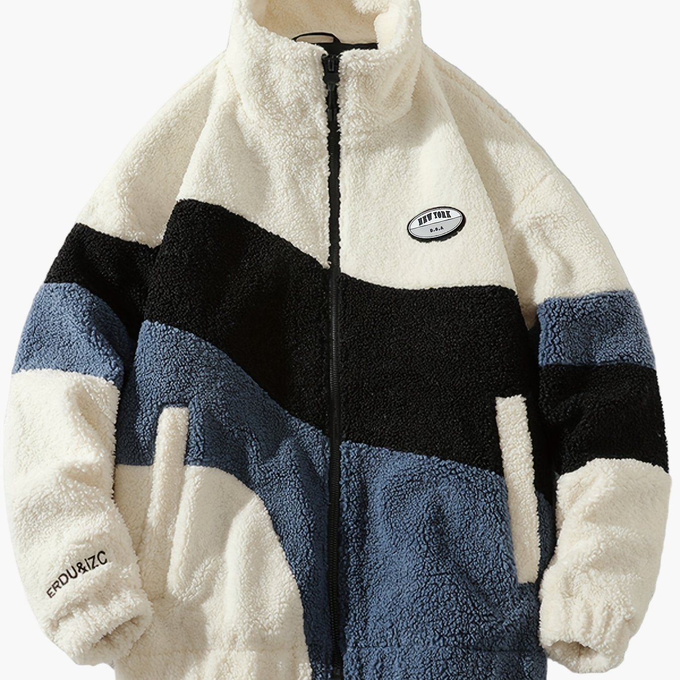 Herren Preppy Style Softshelljacke mit Farbblock-Design und Stehkragen – Freizeitjacke mit Reißverschluss