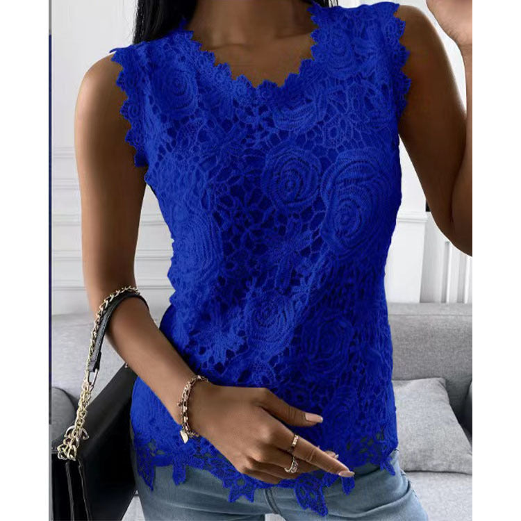 Kim – Spitzenblumen Top für Damen