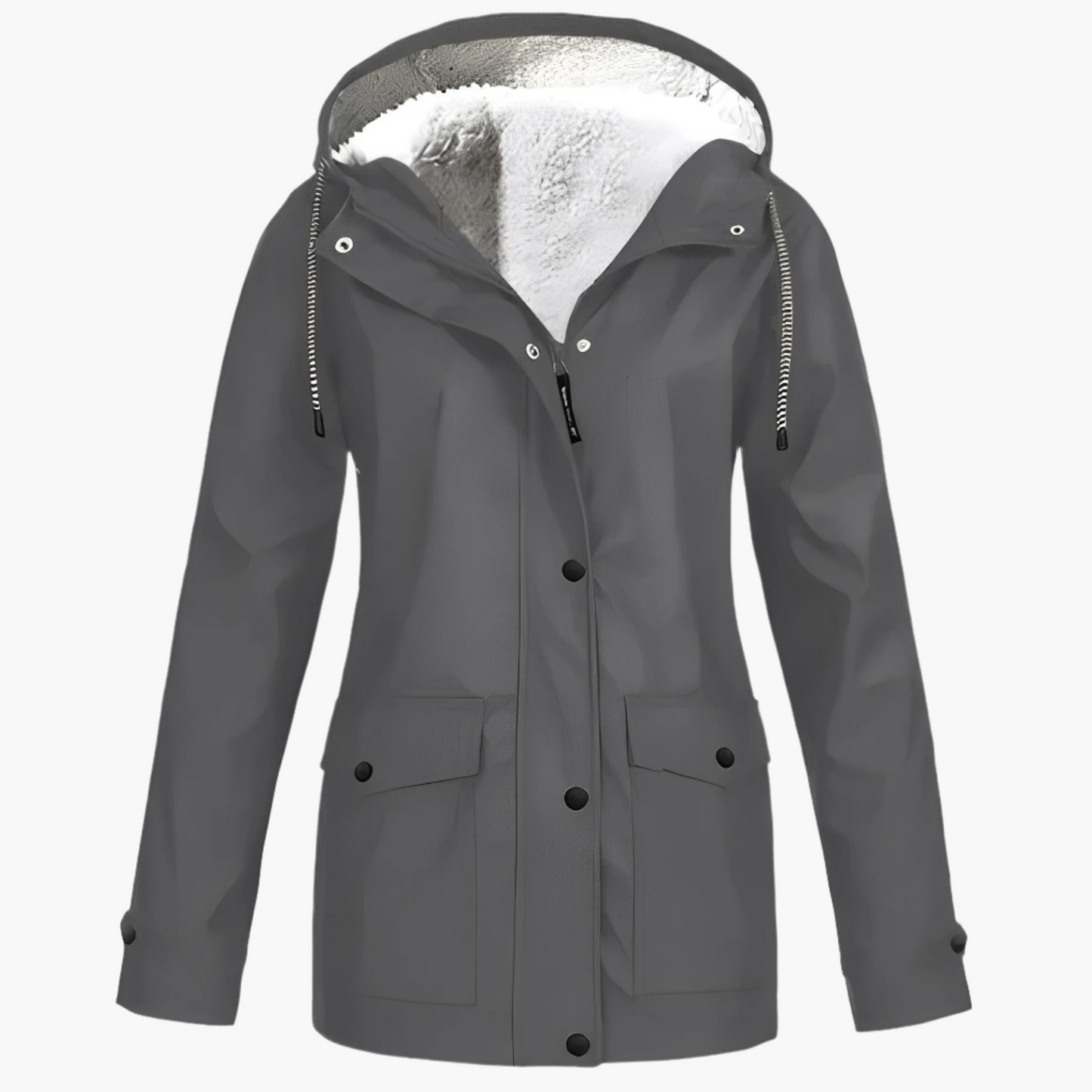 Damen Fleece Gefütterte Regenjacke für Winter Outdoor & Alltag – CozyShield Stilvoll & Warm