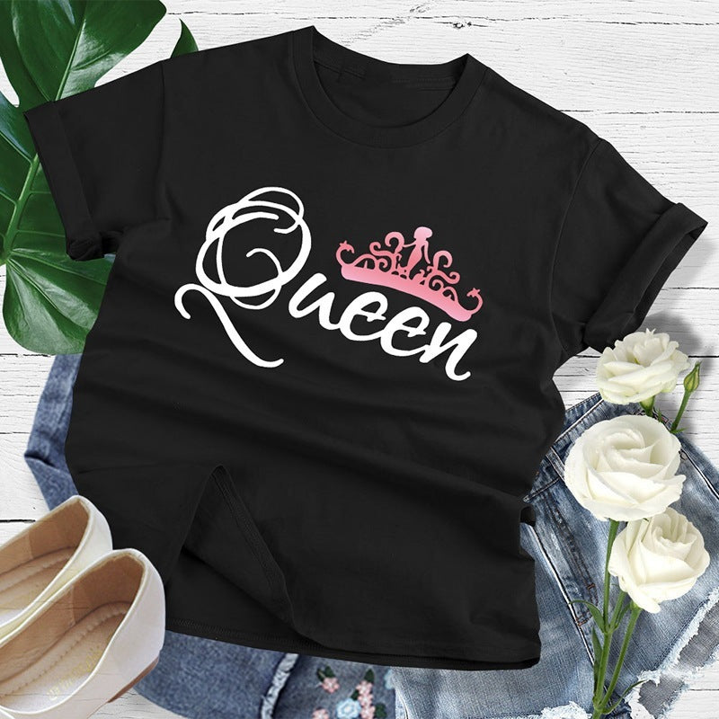 Ian – Lockeres T-Shirt mit Krone-Print