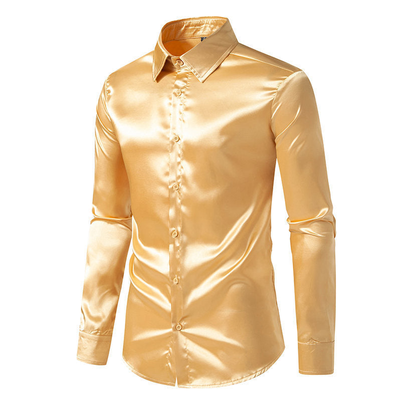 Matthew – Satin Hemd in Soliden Farben