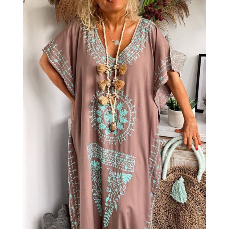 Sophia – Boho Maxikleid mit V-Ausschnitt