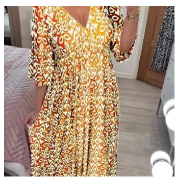 Danielle – V-Ausschnitt Floral Lockerer und Vielseitiger Langer Rock