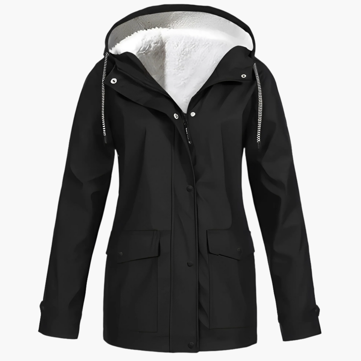 Damen Fleece Gefütterte Regenjacke für Winter Outdoor & Alltag – CozyShield Stilvoll & Warm