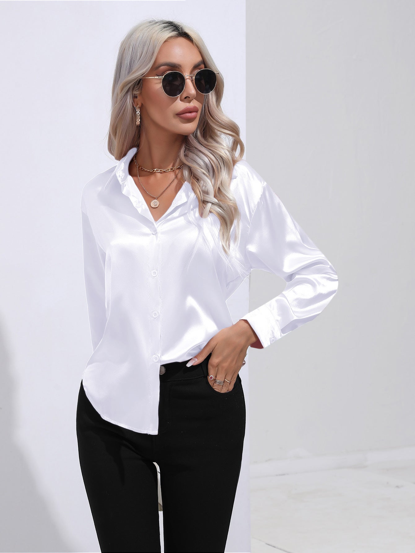 Pamela – Satin Hemd für Damen