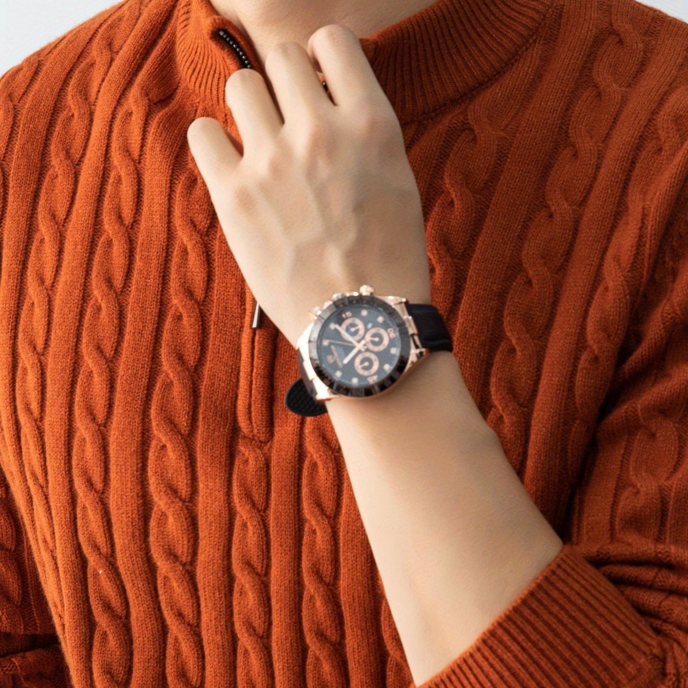 Herren Pullover mit Zopfmuster und Stehkragen – Modischer Strickpullover für Herbst und Winter, Casual Stil