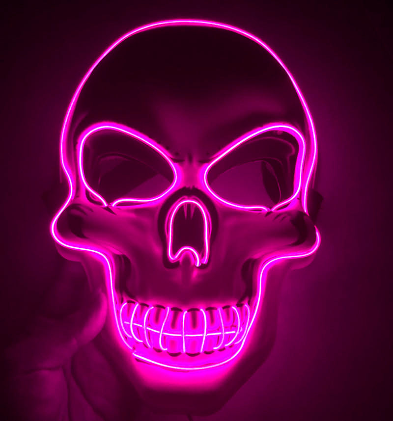 Halloween LED Leuchtende Totenkopfmaske für Erwachsene – Gruselige Party- & Kostüm-Maske