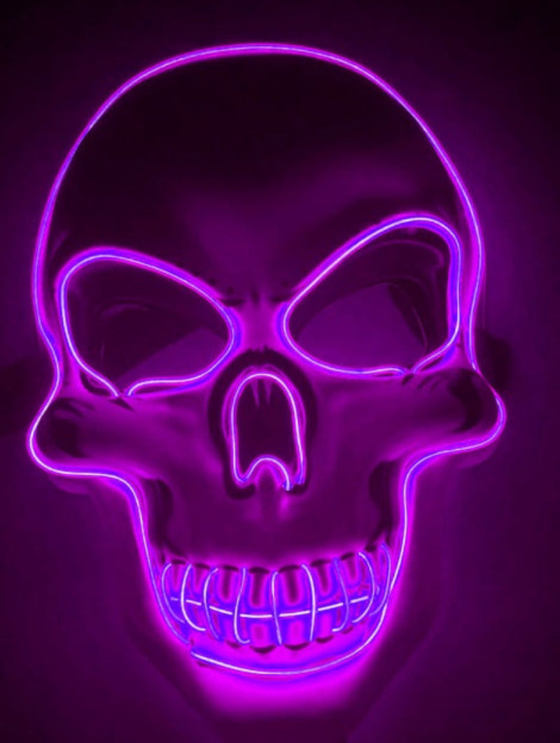 Halloween LED Leuchtende Totenkopfmaske für Erwachsene – Gruselige Party- & Kostüm-Maske