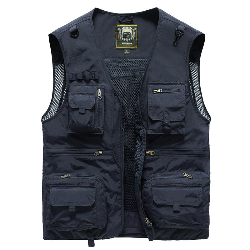 Herren Outdoor Multifunktions-Weste – Angeln, Camping & Abenteuer, atmungsaktiv, leicht, mit vielen Taschen