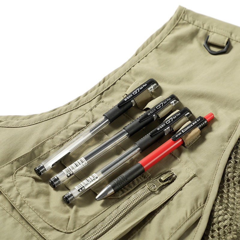 Herren Outdoor Multifunktions-Weste – Angeln, Camping & Abenteuer, atmungsaktiv, leicht, mit vielen Taschen