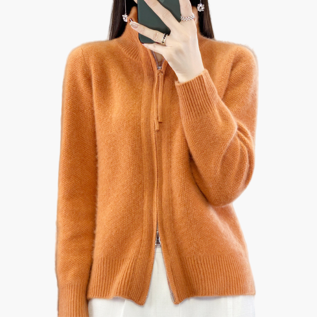 Damen Strickjacke mit Reißverschluss – Modischer Cardigan für Alltag, Büro & Freizeit