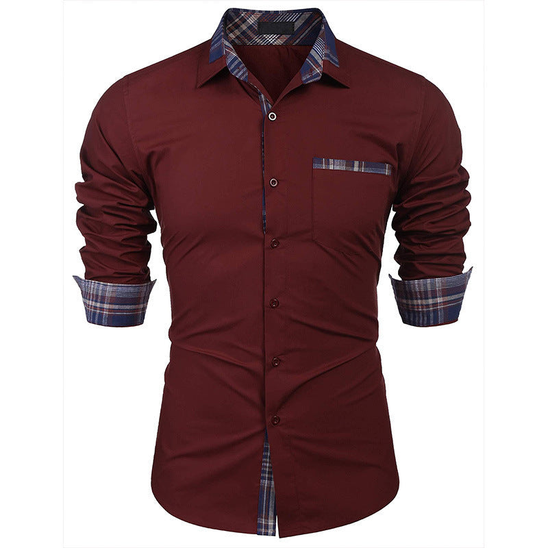 Herren Slim Fit Freizeithemd mit Karodetails – Stilvolles Langarm Business & Casual Hemd