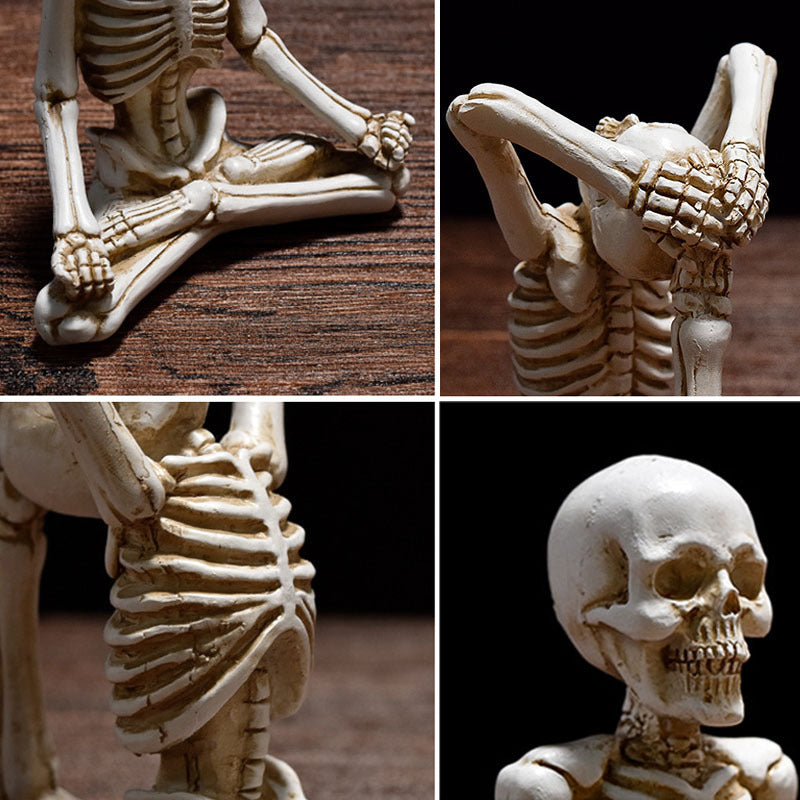 Halloween Deko Skelett Yoga Figuren – Lustige Gruseldeko für Partys & Zuhause
