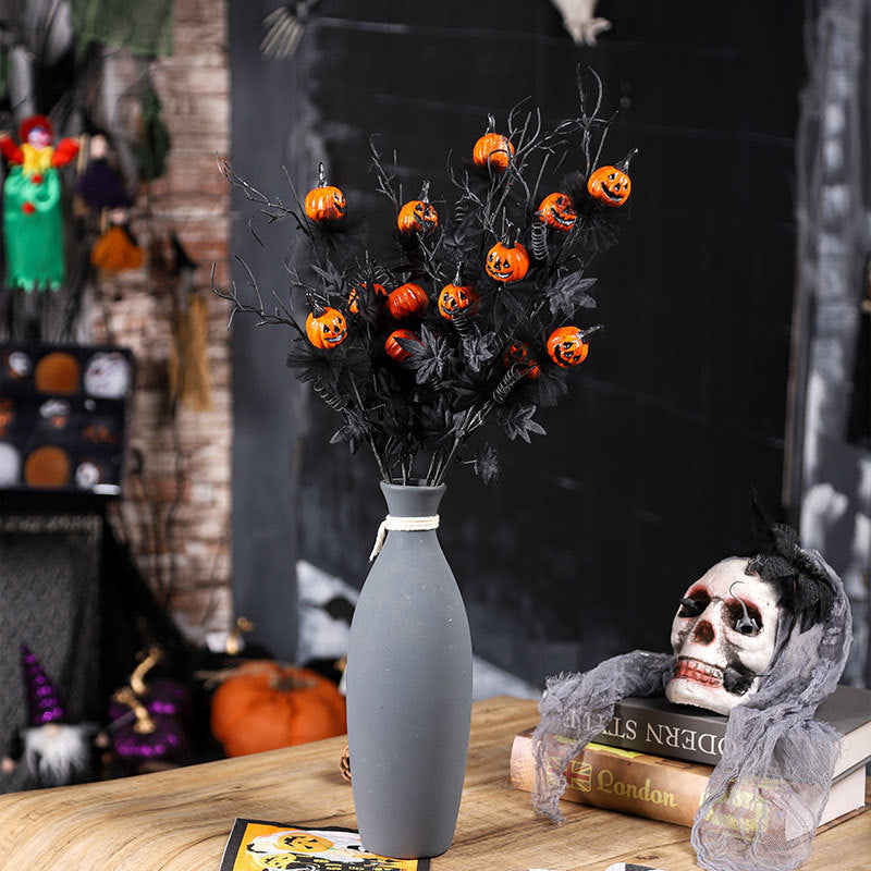 Halloween Kürbis Dekozweige für gruselige Party- und Tischdekoration