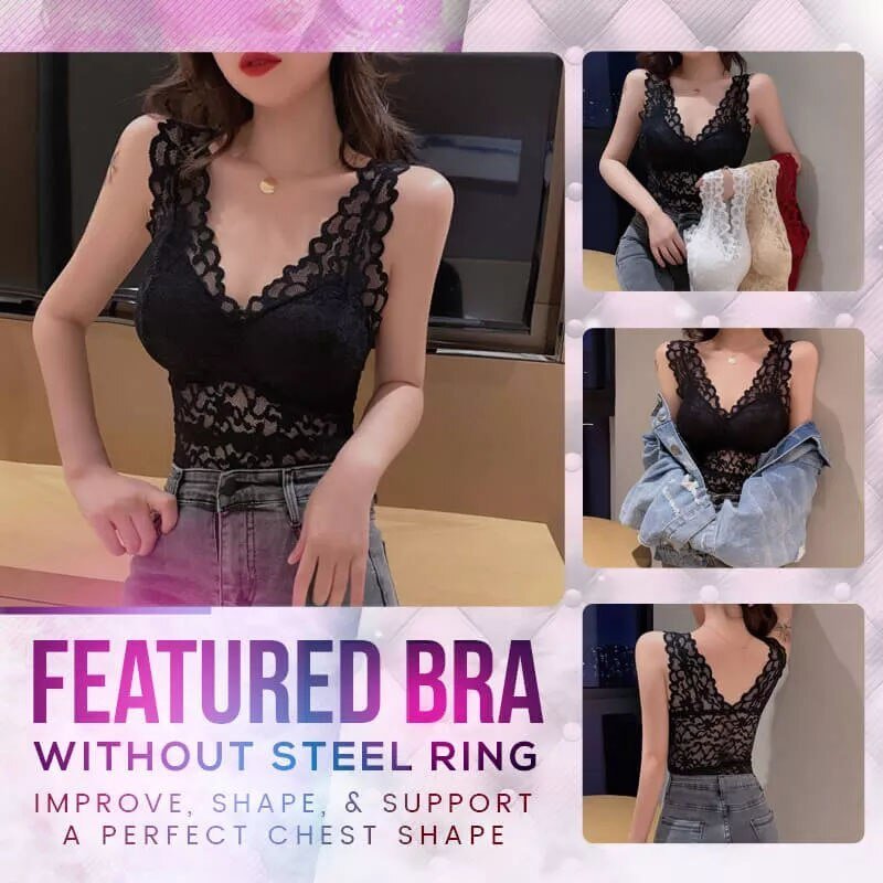 Carol – Damen Tube Top mit Spitze und Brustpolster