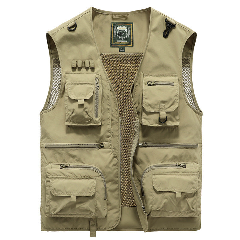 Herren Outdoor Multifunktions-Weste – Angeln, Camping & Abenteuer, atmungsaktiv, leicht, mit vielen Taschen