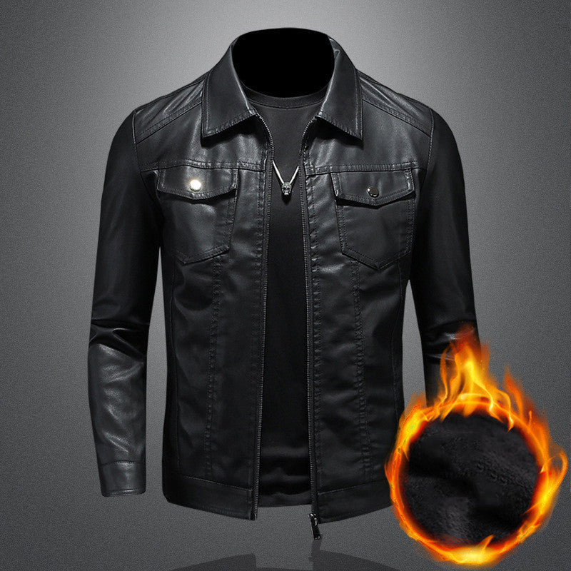 Anthony – Schlanke Herren-Bikerjacke in Einfarbigem Design