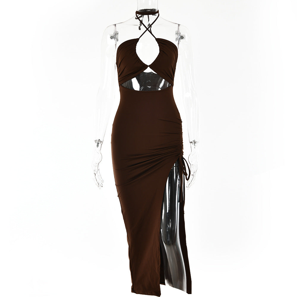 Alison – Sexy Halterneck Spitzenkleid mit Schlitz für Damen im Sommer Y2K Stil