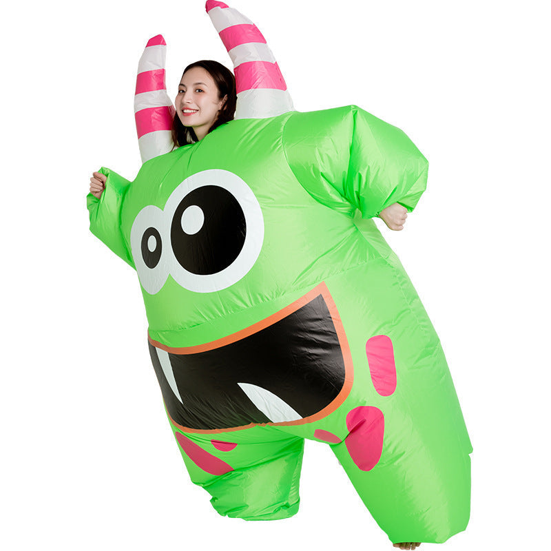 Halloween Kinder Kostüm Aufblasbarer Außerirdischer mit UFO – Lustiges Alien Kostüm für Halloween Party & Karneval