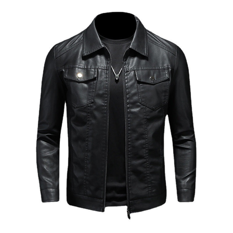 Anthony – Schlanke Herren-Bikerjacke in Einfarbigem Design