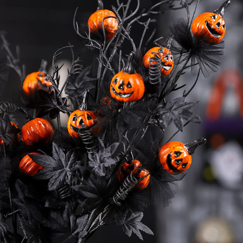 Halloween Kürbis Dekozweige für gruselige Party- und Tischdekoration