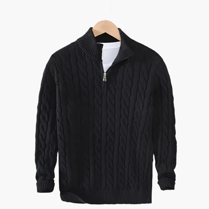 Herren Strickpullover mit Zopfmuster – Klassischer Stil für Büro und Freizeit