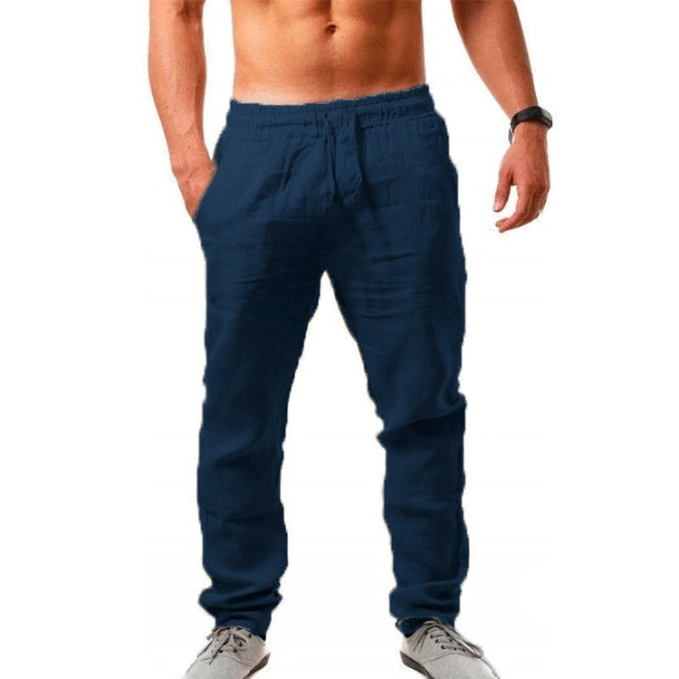 Sommerhose Herren – Leichte Leinenhose mit Gummibund für Freizeit & Strand