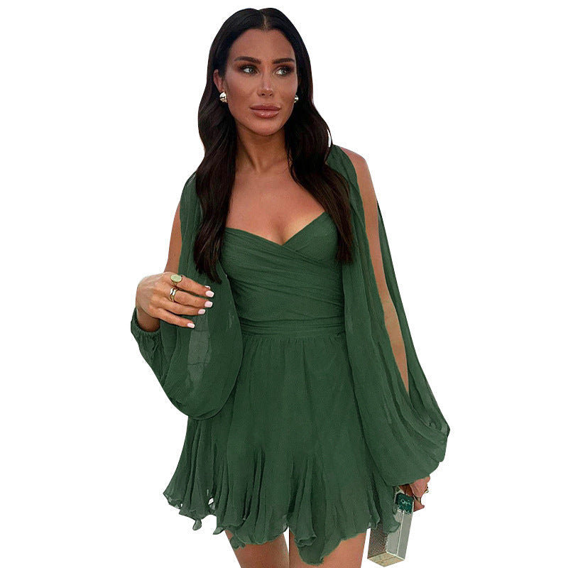 Sophia – Slim Fit Kurzkleid in Uni-Farbe