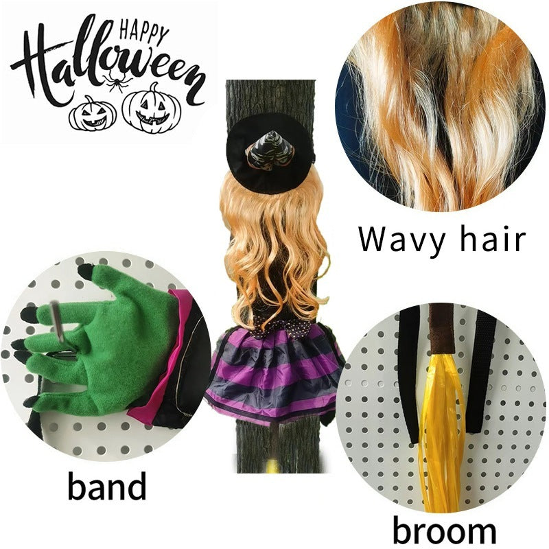 Halloween Deko Hexen-Anhänger mit Lichterkette für draußen – Perfekt für gruselige Partys und Gärten