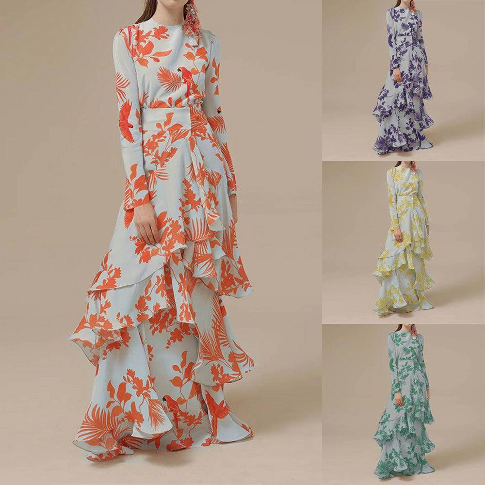 Brenda – Modisches Bedrucktes Rüschensommerkleid