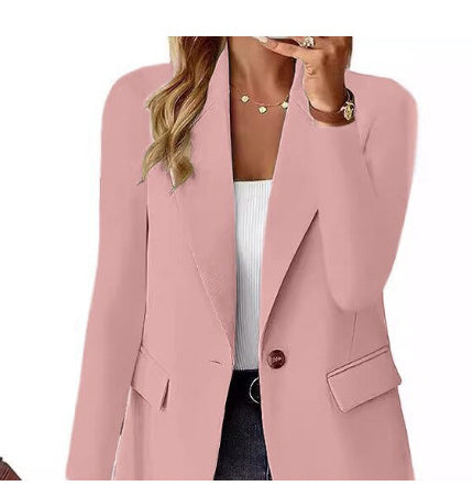 Sharon – Polyester Herbst Langärmlige Cardigan mit einfarbiger kleiner Jacke für Frauen
