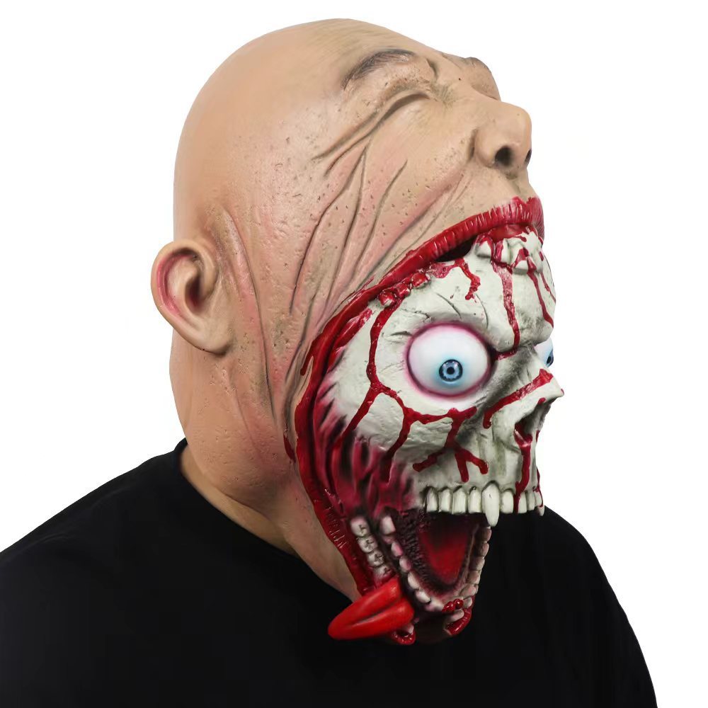 Halloween Latex-Maske Horror Big Mouth für Erwachsene – Gruselige Verkleidung & Party Kostüm