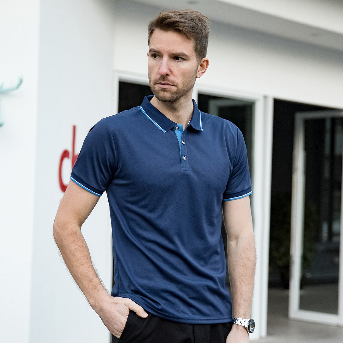 Dale – Herren Polohemd mit dünnem Kragen und kurzen Ärmeln