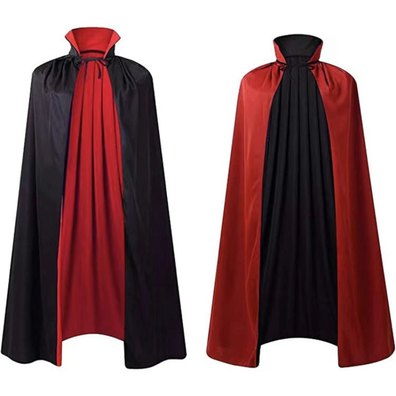 Halloween Umhang für Erwachsene – Vampir Cape mit Kapuze, Wendeumhang für gruselige Kostüme & Partys