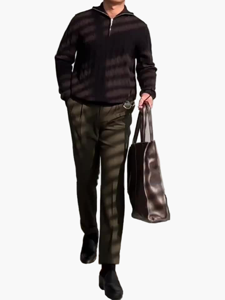 Herren Pullover Halbzip Casual Strickpullover für Herbst und Winter