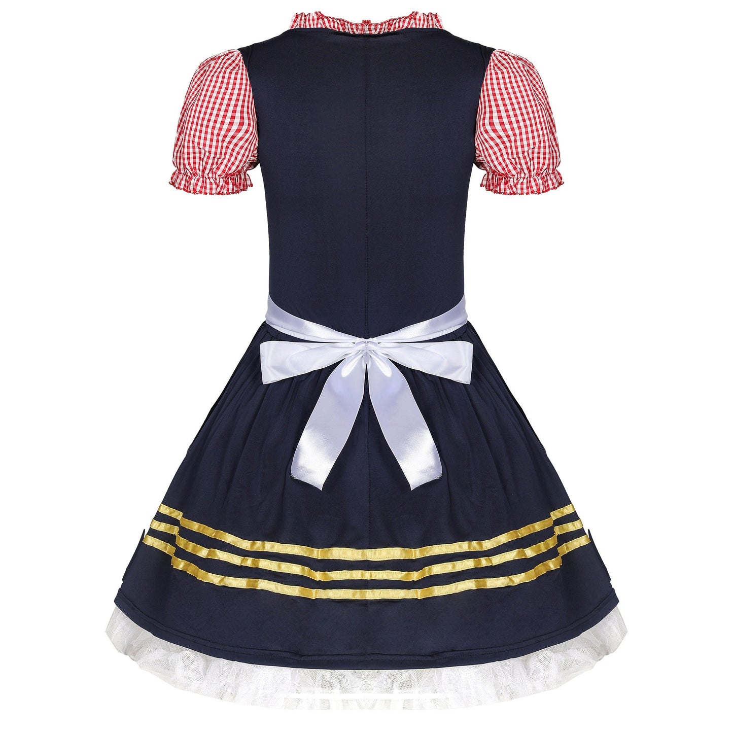 Damen Oktoberfest Dirndl Kostüm für Cosplay & Karneval – Traditionelles Biermädchen Kleid
