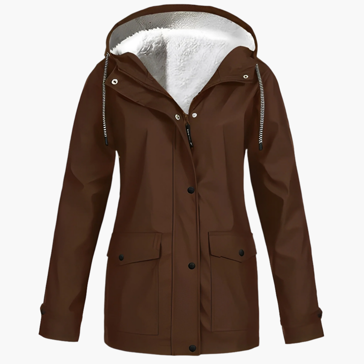 Damen Fleece Gefütterte Regenjacke für Winter Outdoor & Alltag – CozyShield Stilvoll & Warm