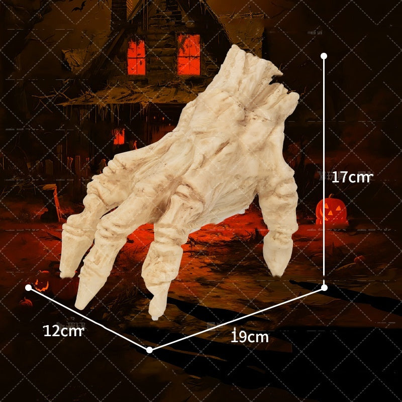 Halloween Deko Elektrische Leuchtende Zombiehand – Gruselige Bewegliche Hand für Party & Spukhaus
