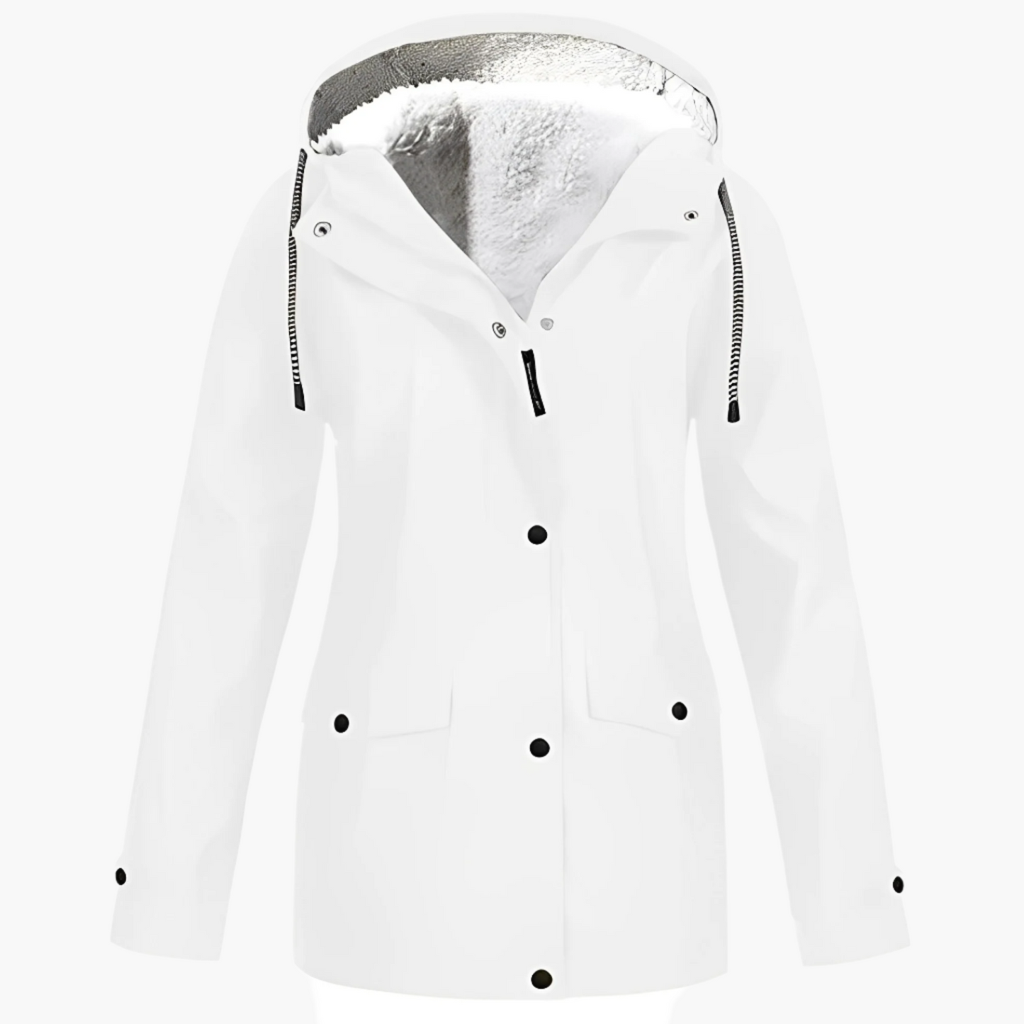 Damen Fleece Gefütterte Regenjacke für Winter Outdoor & Alltag – CozyShield Stilvoll & Warm