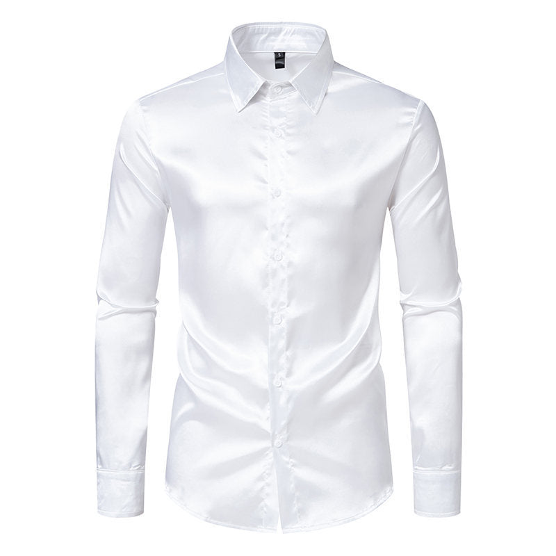 Matthew – Satin Hemd in Soliden Farben