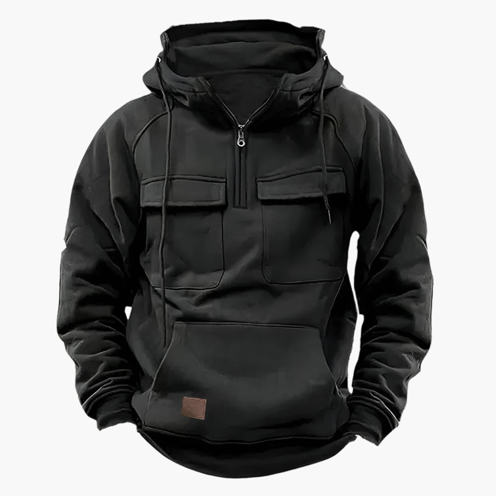 Herren Winter Hoodie mit Zipper – Taktischer Freizeit-Hoodie für Outdoor & Alltag