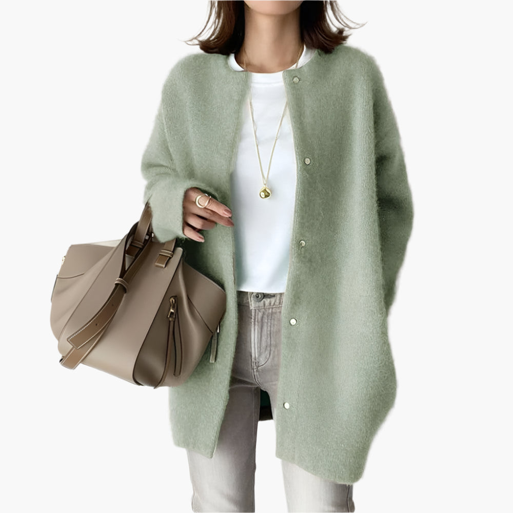 Damen Strickjacke im modernen Oversize-Stil für Alltag und Büro