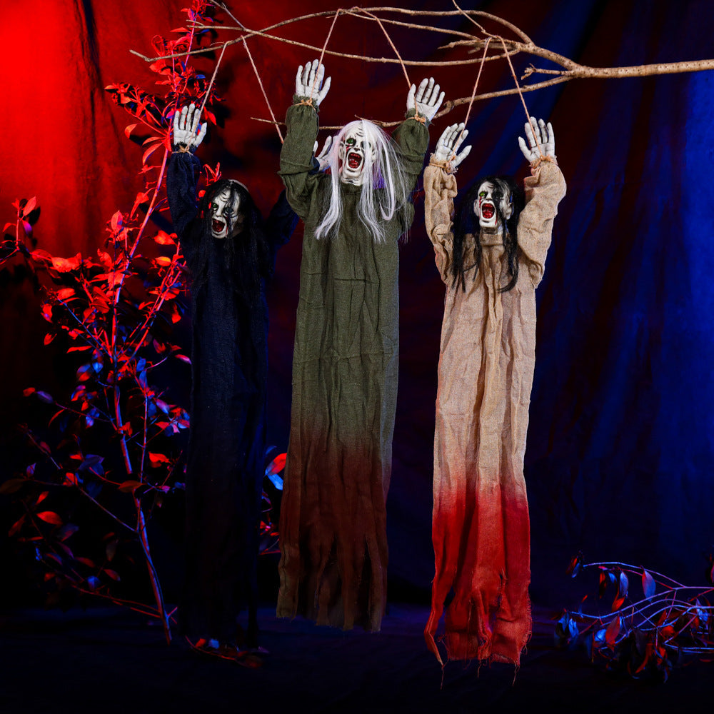 Halloween Hängende Geister Deko – Gruselige Ornament Figuren für Halloweenpartys & Spukhäuser